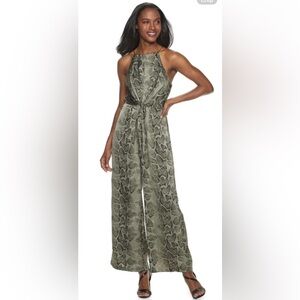Jennifer Lopez Snake Print Jumpsuit Size Large